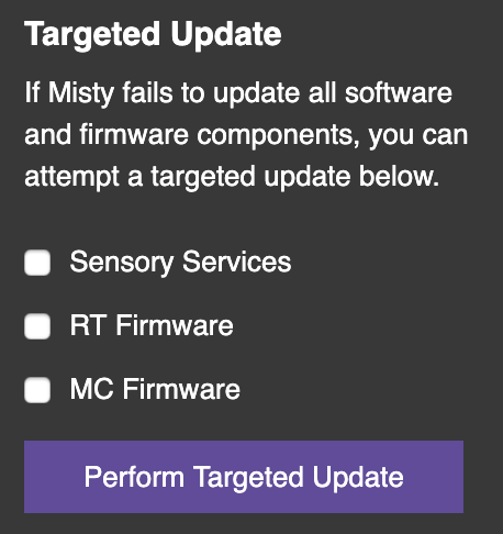 Targeted update controls