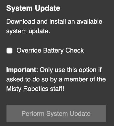 Perform system update button
