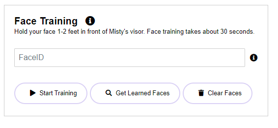 Face Training interface