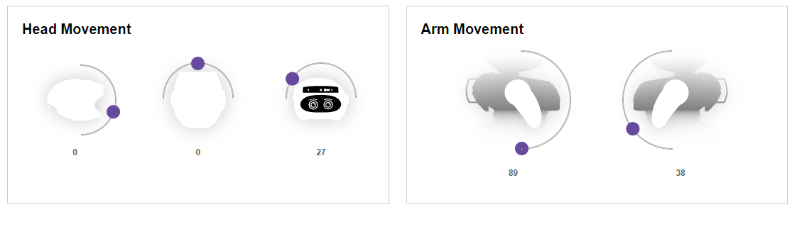 Head and arm movement controls
